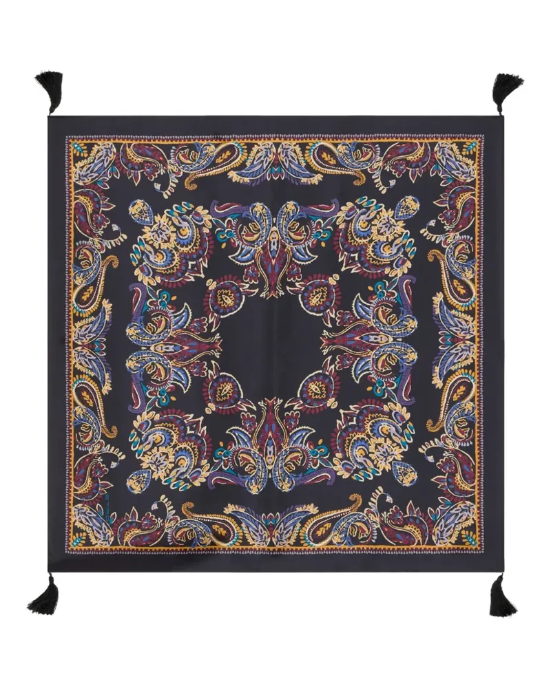 Etro Seidenschal mit Paisley-Print - Schwarz Schwarz