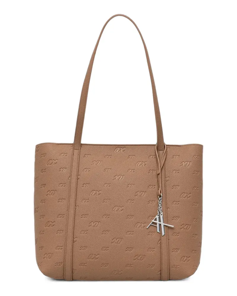 Armani Exchange Tote Bag mit Logo-Prägung - Braun Braun