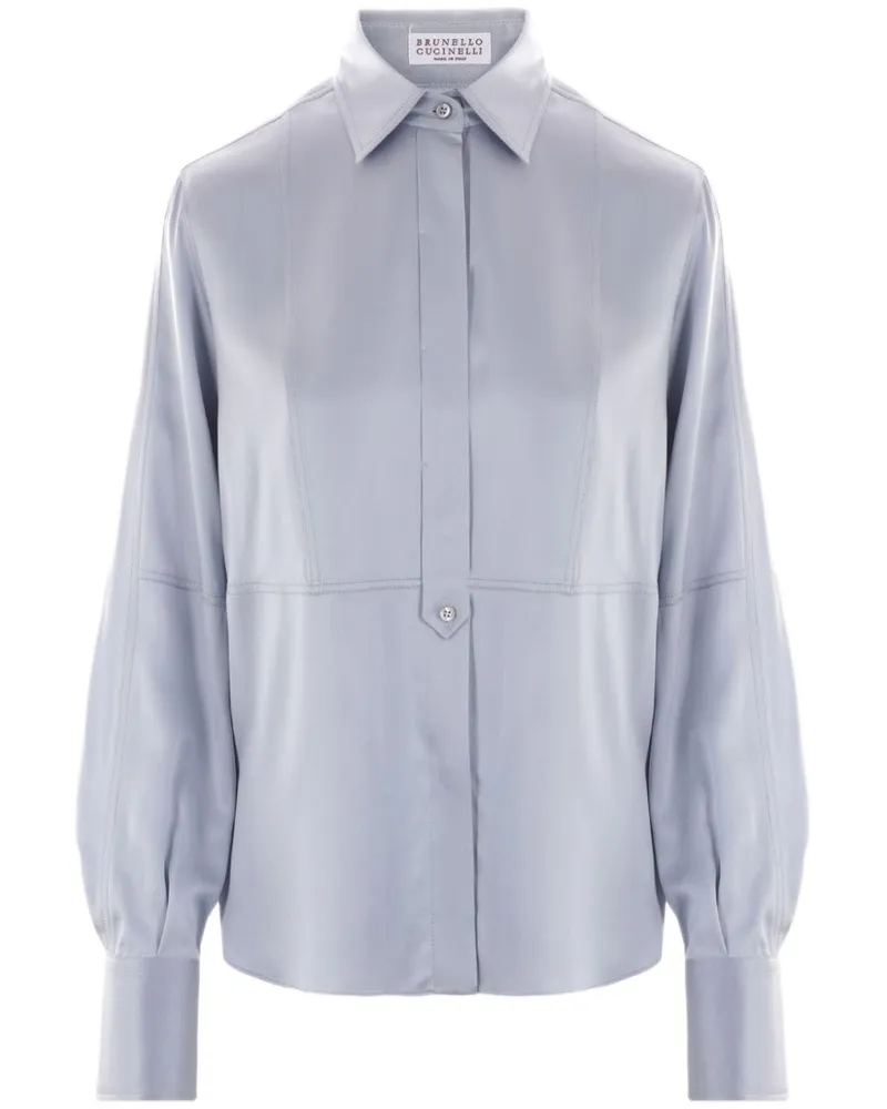 Brunello Cucinelli Hemd aus Stretch - Grau Grau