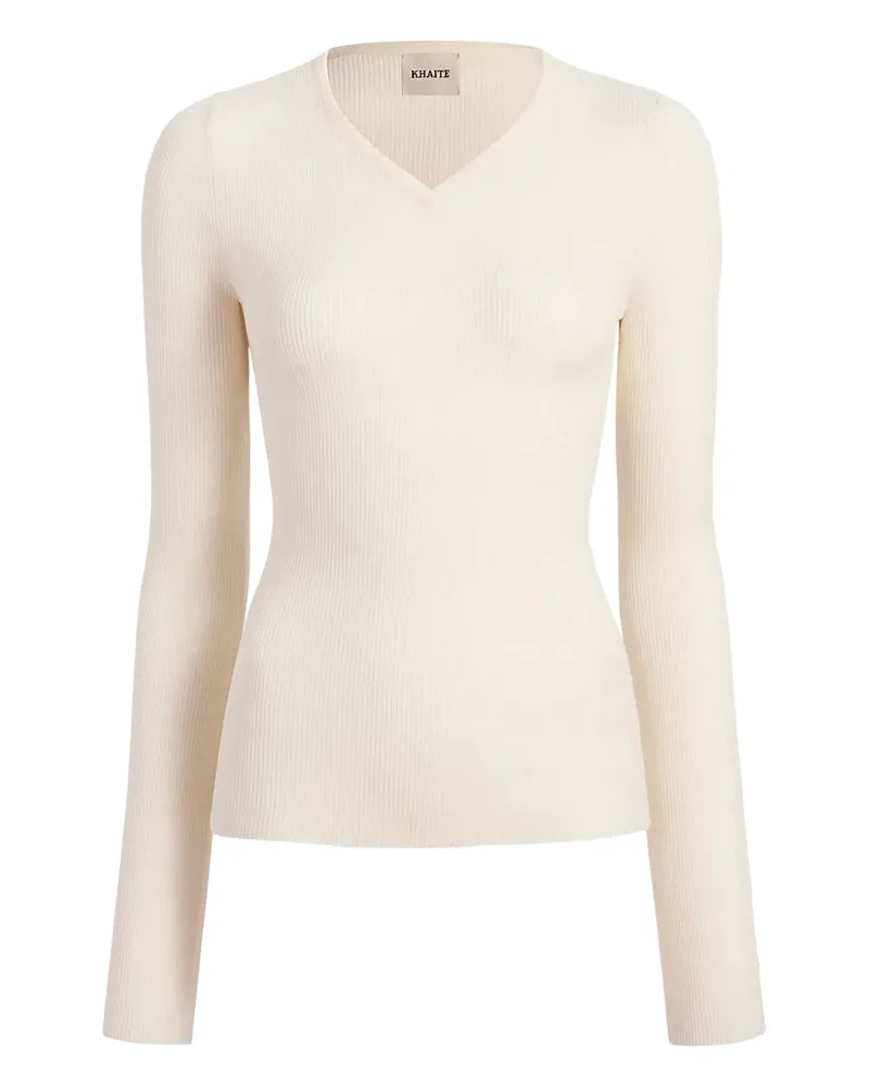 KHAITE Pullover mit V-Ausschnitt - Weiß Weiß
