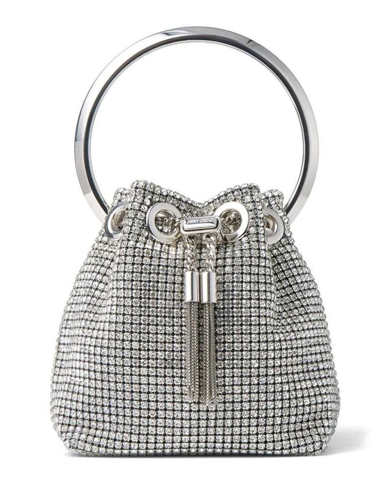 Jimmy Choo Bon Bon Schultertasche mit Kristallen - Silber Silber
