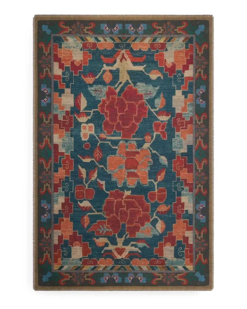 Pierre-Louis Mascia Pancake Schal mit geometrischem Blumenprint - Blau Blau