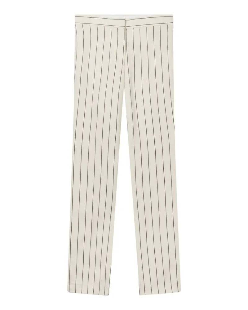 Stella McCartney Halbhohe Straight-Leg-Hose mit Nadelstreifen - Nude Nude