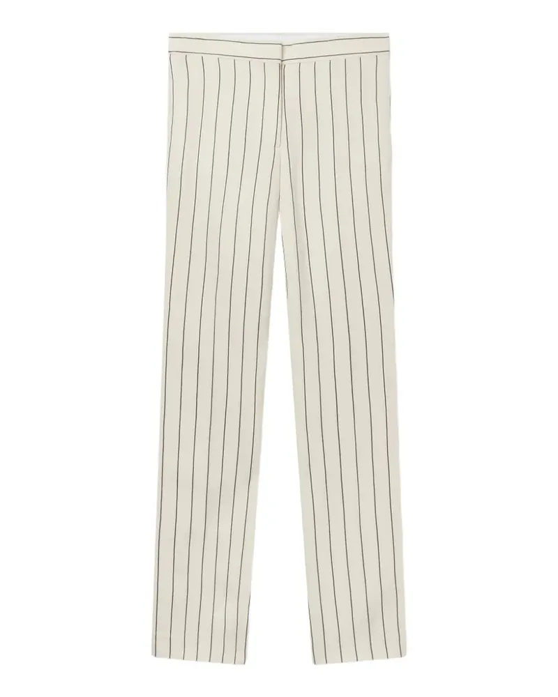 Stella McCartney Halbhohe Straight-Leg-Hose mit Nadelstreifen - Nude Nude