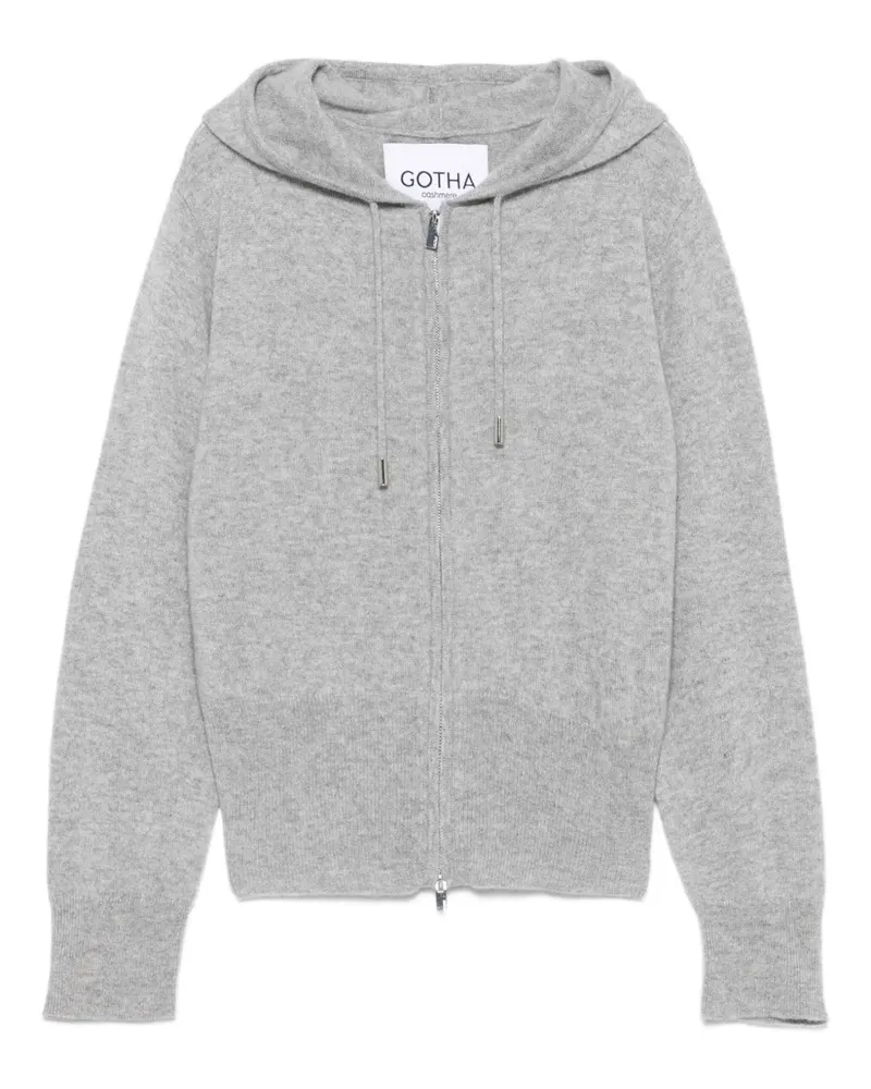 Gotha hooded zip-up cardigan - Grau Grau