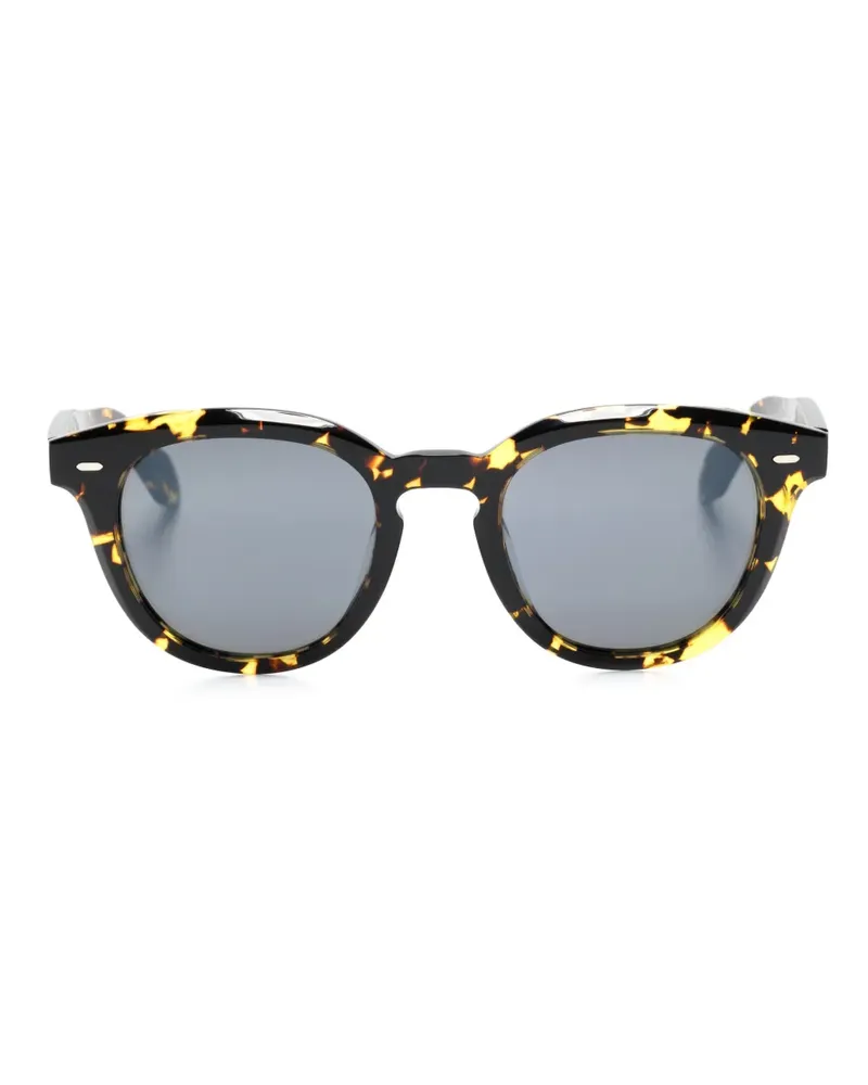Oliver Peoples N.05 Sonnenbrille mit rundem Gestell - Schwarz Schwarz