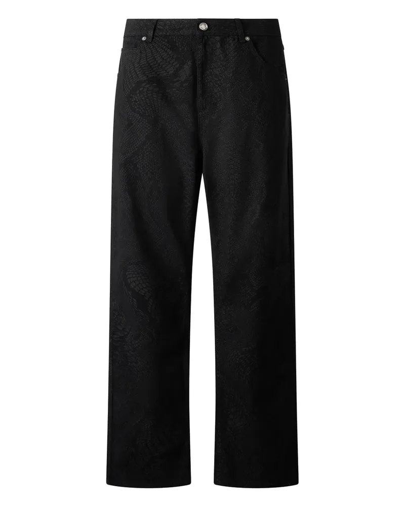 Roberto Cavalli Hose mit Python-Print - Schwarz Schwarz