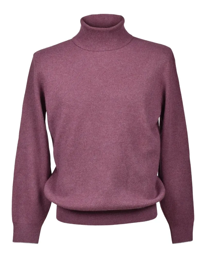 Brunello Cucinelli Gerippter Rollkragenpullover - Violett Violett
