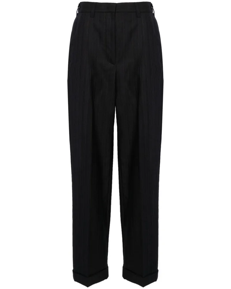 Miu Miu High-Waist-Hose mit Nadelstreifen - Blau Blau