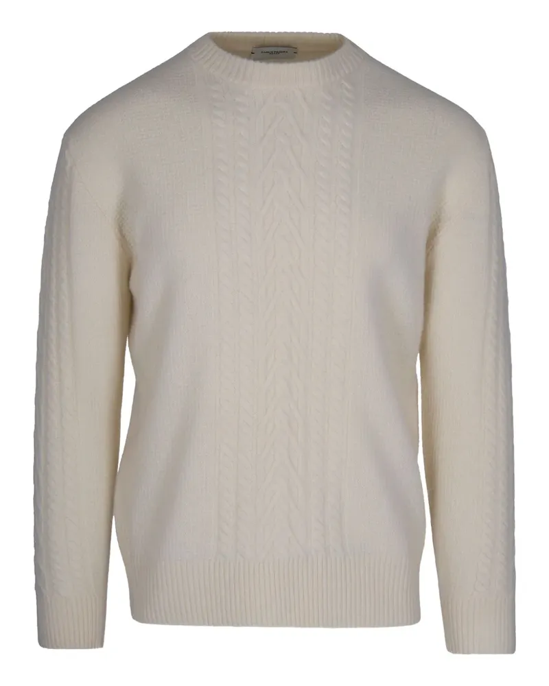Paolo Pecora Milano Pullover mit Zopfmuster - Weiß Weiß
