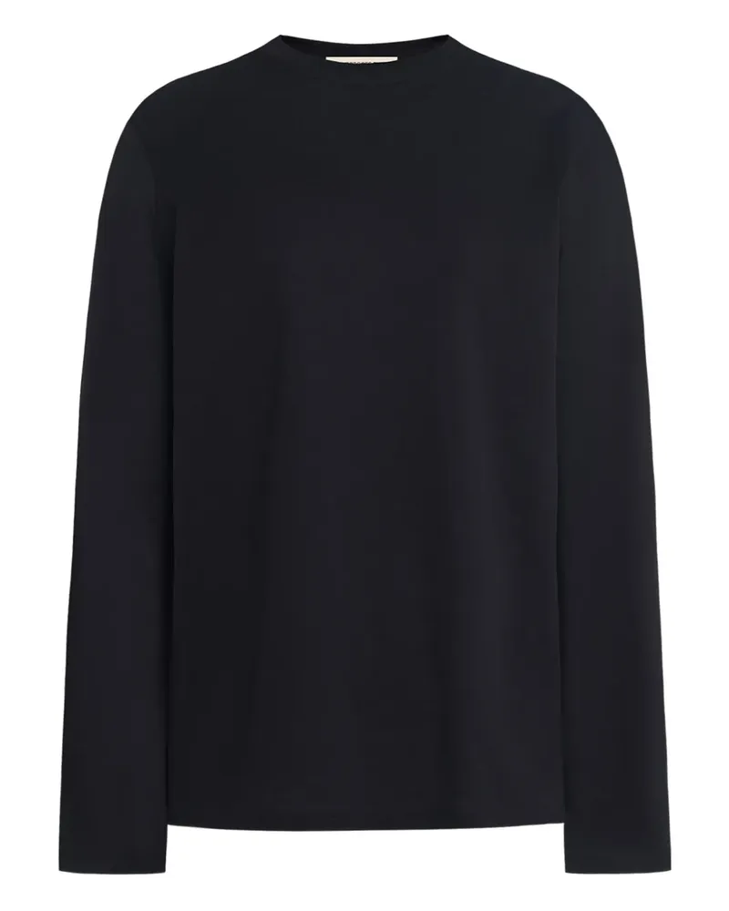 12 STOREEZ Langarmshirt aus Baumwolle - Schwarz Schwarz