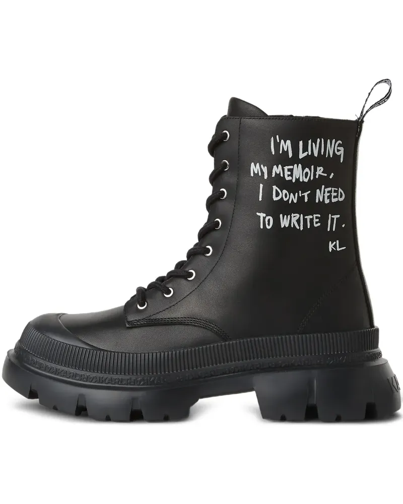 Karl Lagerfeld Schnürstiefel mit Graffiti-Print - Schwarz Schwarz