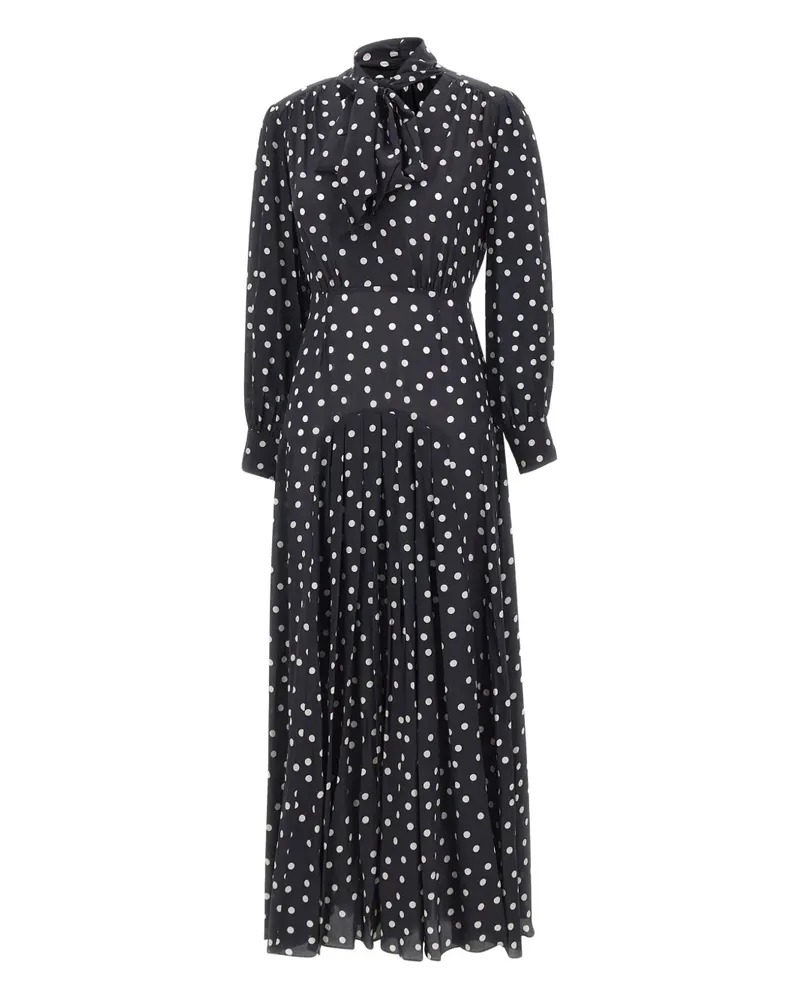 RIXO Marigold polka dot pattern midi dress - Blau Blau