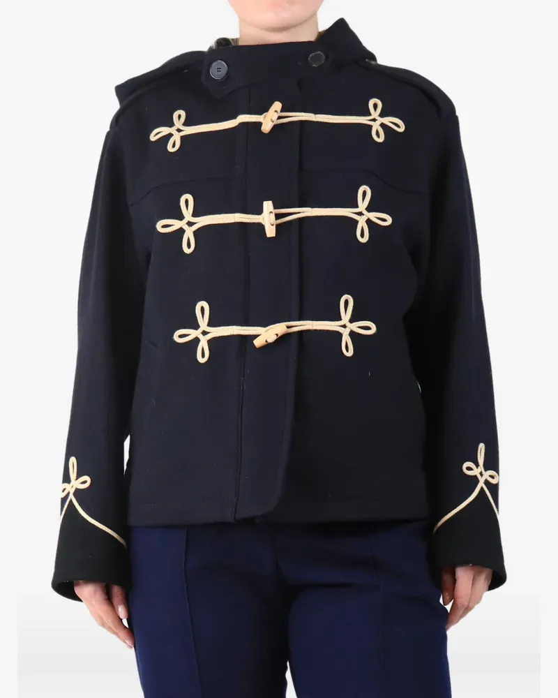 The Kooples toggle-fastening single-breasted coat - Blau Blau