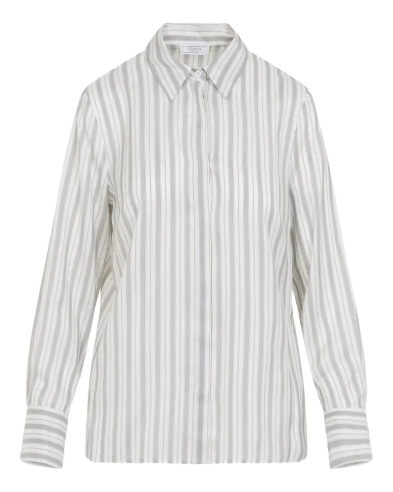 Peserico striped-pattern silk shirt - Weiß Weiß