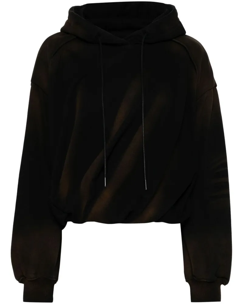 JUUN.J Hoodie mit geraffter Taille - Schwarz Schwarz