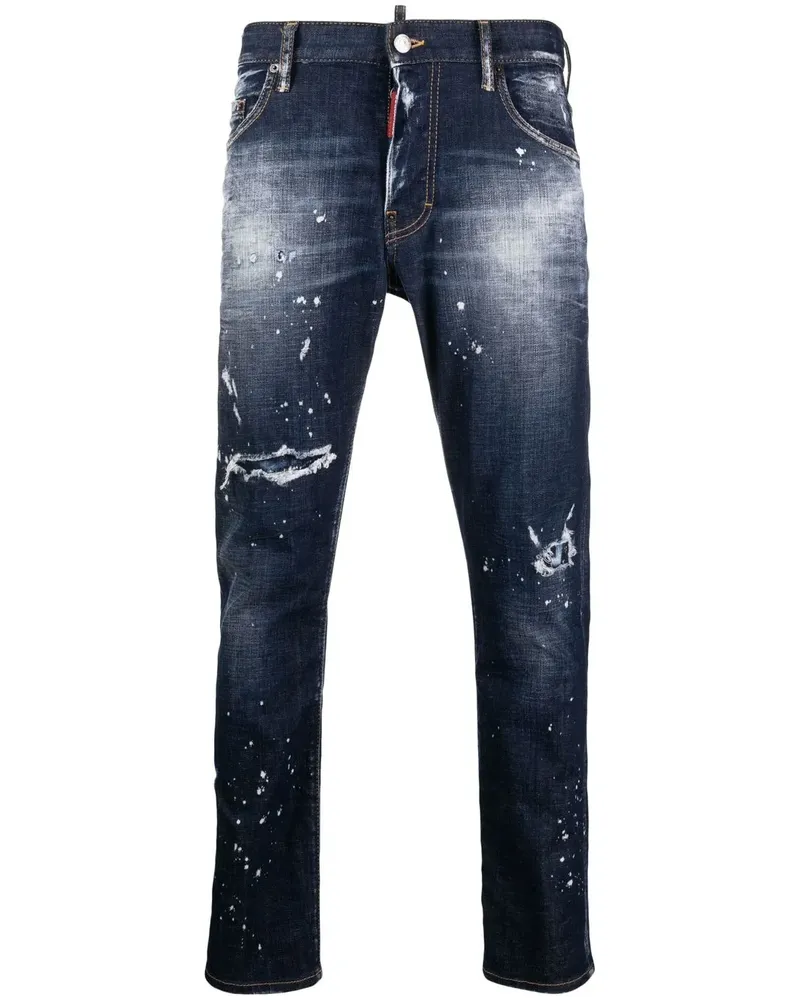 Dsquared2 Slim-Fit-Jeans im Distressed-Look - Blau Blau