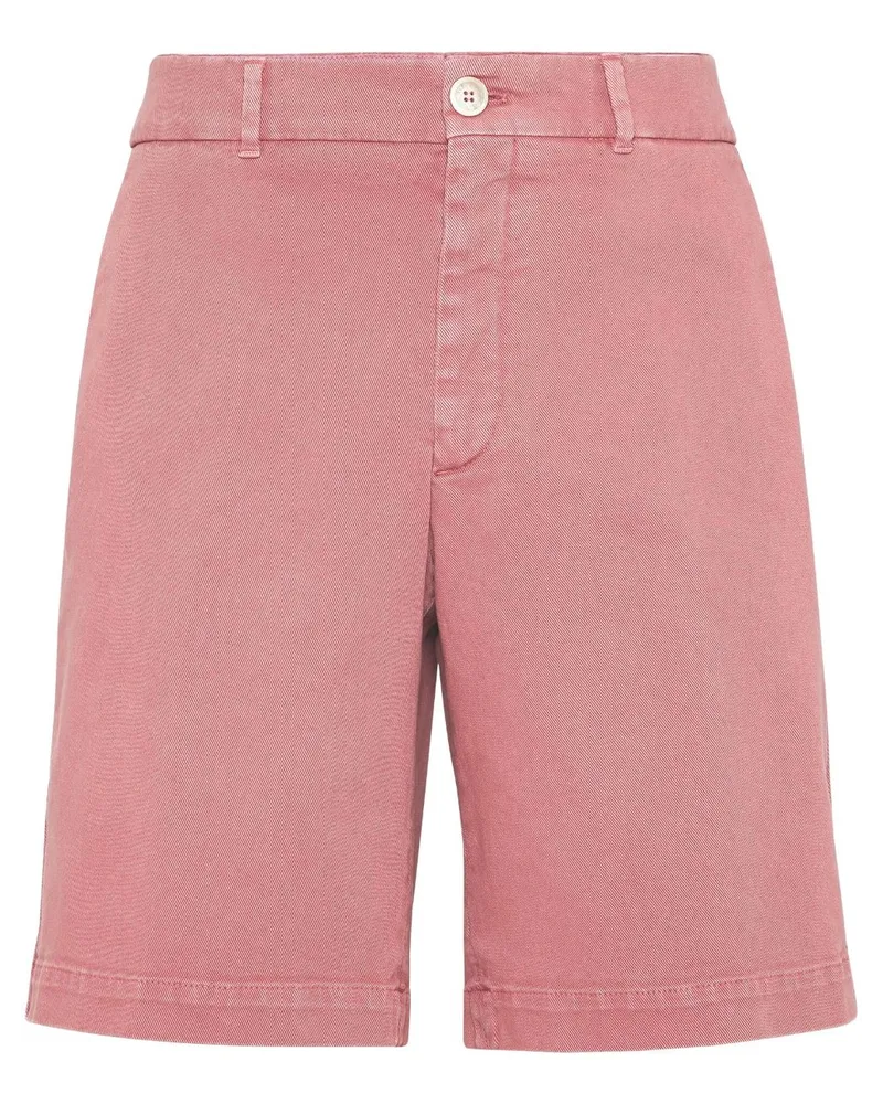 Brunello Cucinelli Knielange Jeans-Bermudas Rot