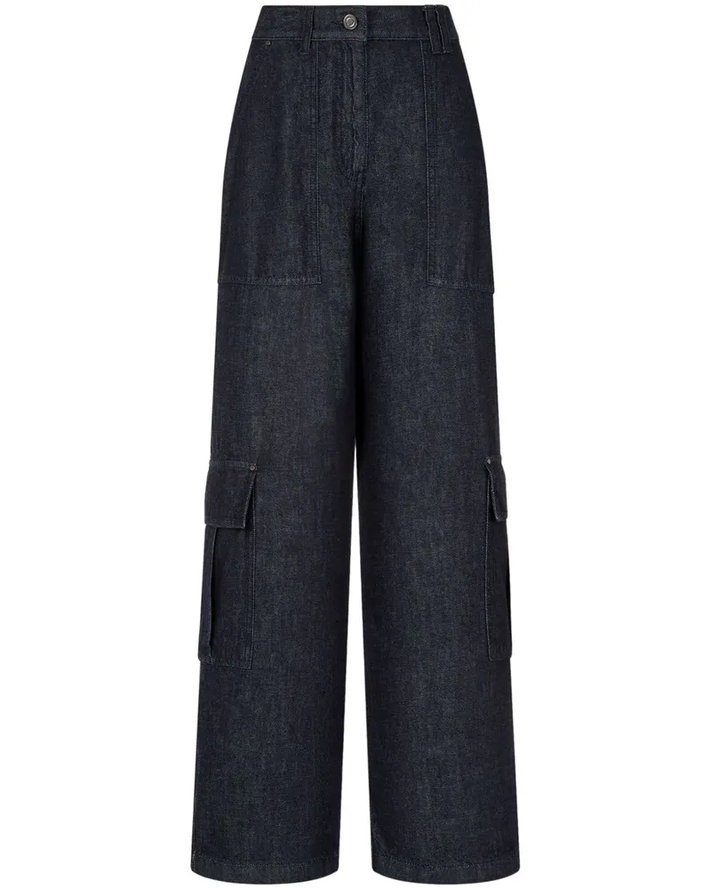 STUDIO TOMBOY Weite Jeans mit Cargo-Taschen - Blau Blau