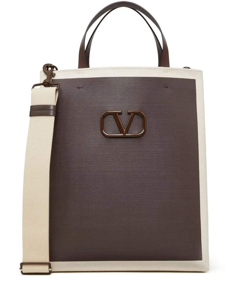 Valentino Garavani Shopper mit Logo-Schild - Braun Braun