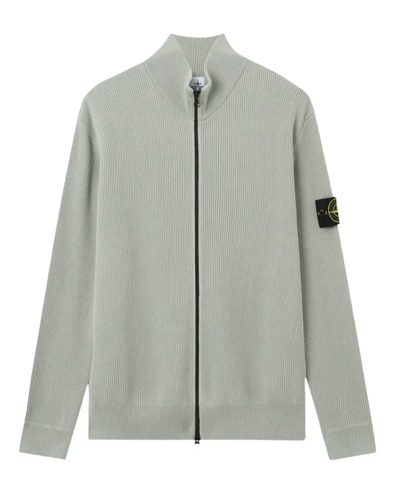Stone Island Gerippter Cardigan mit Reißverschluss - Grün Grün