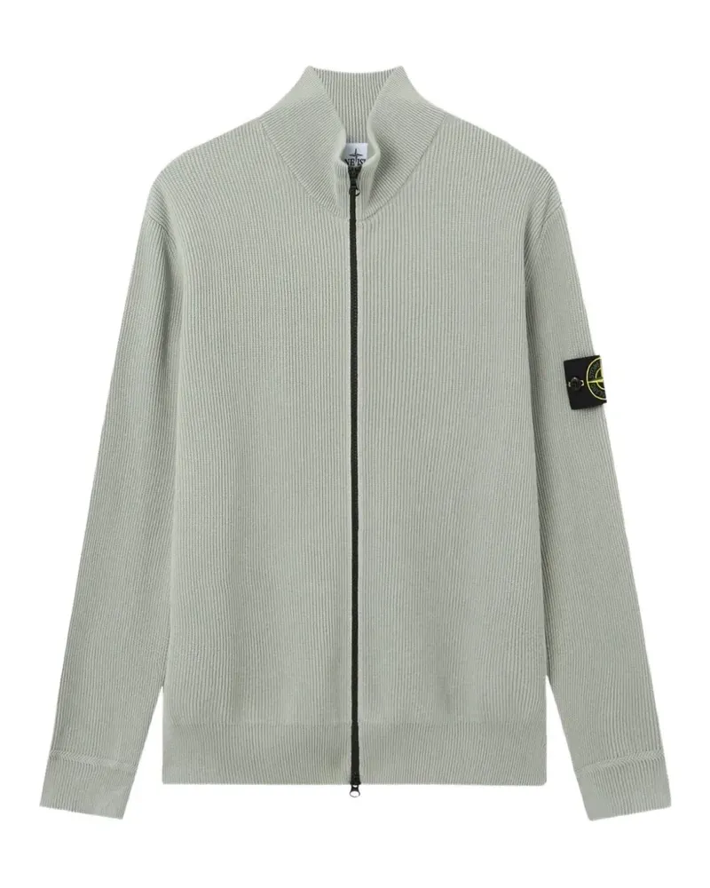 Stone Island Gerippter Cardigan mit Reißverschluss - Grün Grün