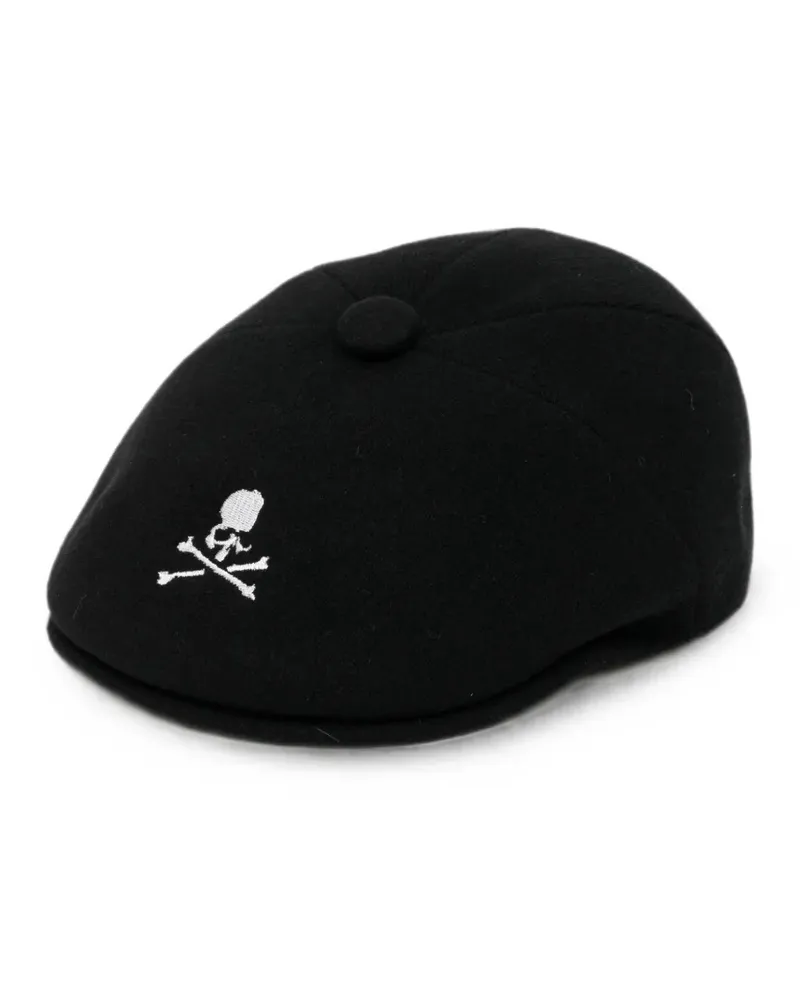 Mastermind Japan skull-embroidered flat cap - Schwarz Schwarz