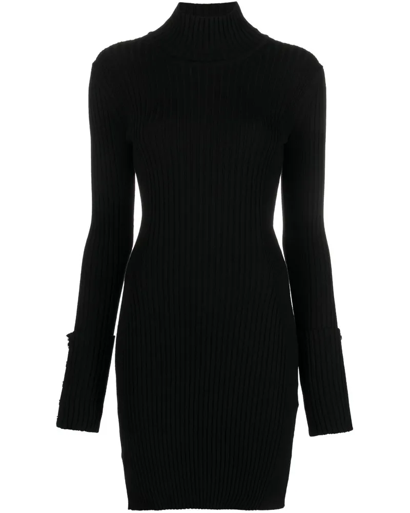 Paco Rabanne Geripptes Minikleid - Schwarz Schwarz