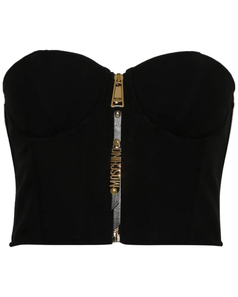 Moschino Bustier-Top mit Reißverschluss - Schwarz Schwarz