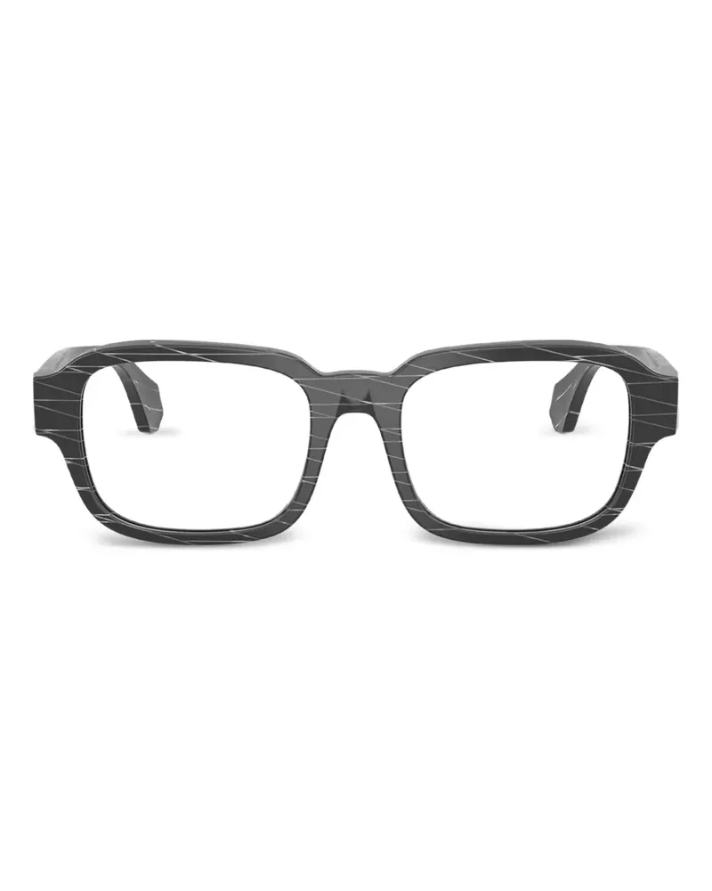 Alain Mikli Brille aus Azetat mit Rautenmuster - Schwarz Schwarz