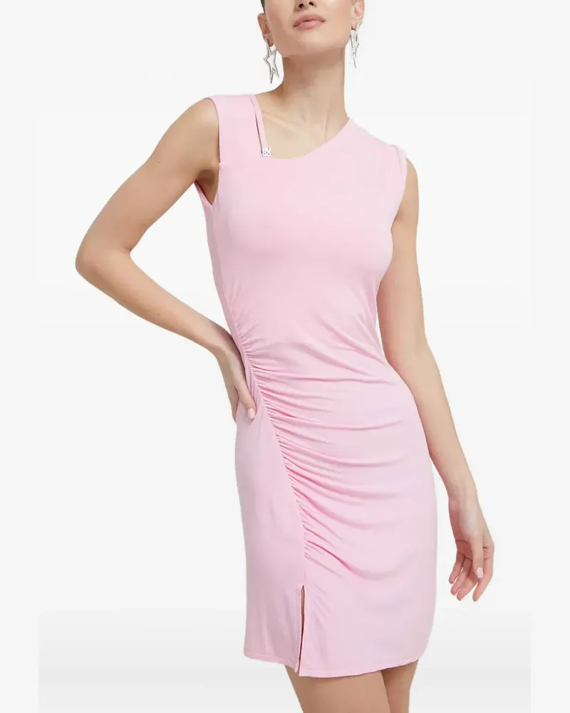 HUGO BOSS Asymmetrisches Minikleid mit Logo - Rosa Rosa