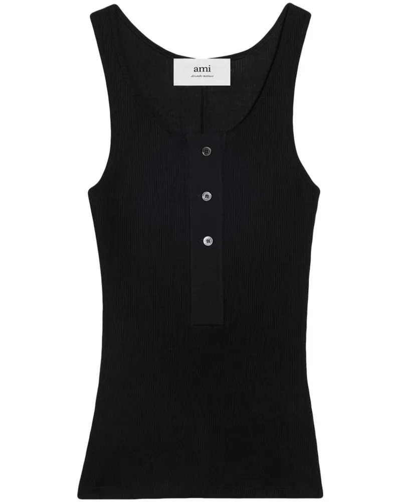AMI Paris Geripptes Trägershirt - Schwarz Schwarz