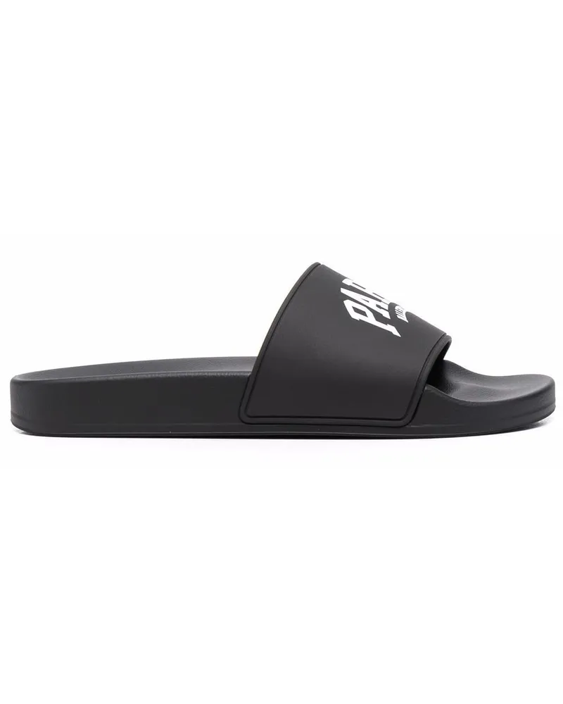 Balenciaga Pantoletten mit Logo-Print - Schwarz Schwarz