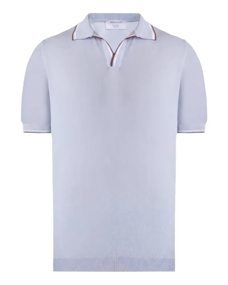 Gran Sasso Poloshirt mit offenem Kragen - Blau Blau
