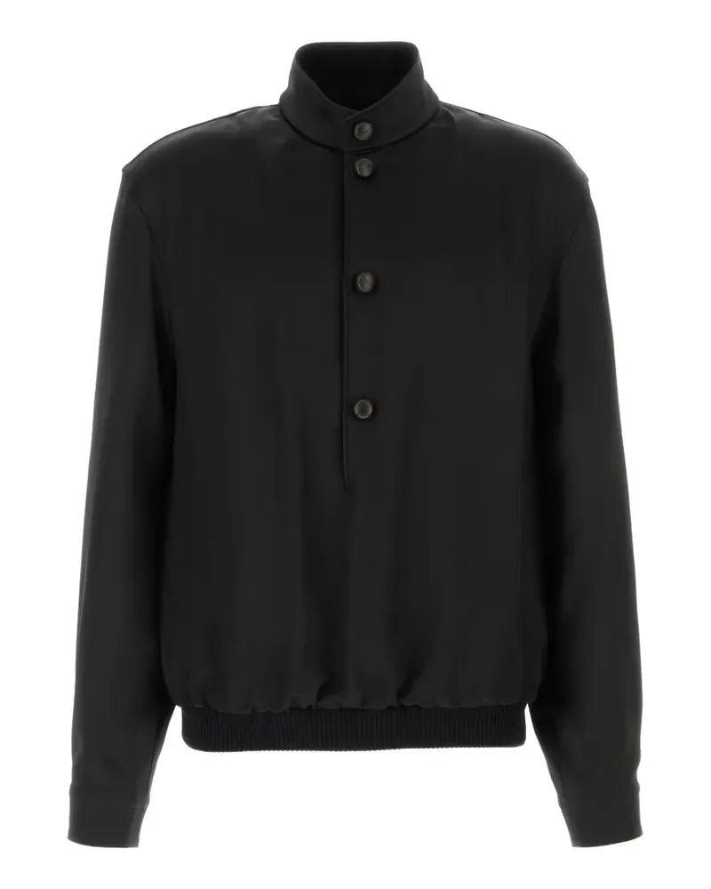 Ermenegildo Zegna Sweatshirt aus Seide mit Stehkragen - Schwarz Schwarz