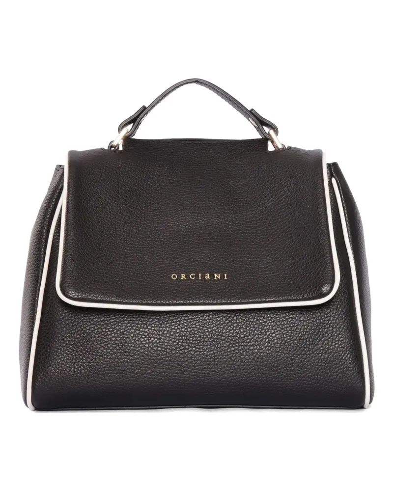 Orciani Shopper mit Logo - Schwarz Schwarz