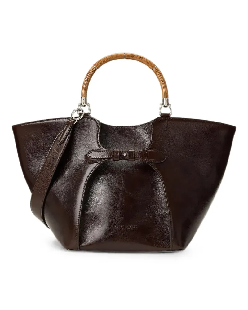 Ralph Lauren Tote Bag mit Bambushenkel - Braun Braun