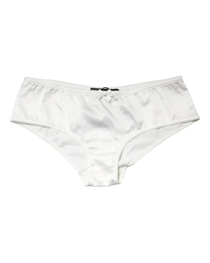 Dolce & Gabbana bow-detail silk briefs - Weiß Weiß