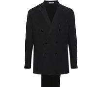 Doppelreihiger Anzug aus Leinen - Blau