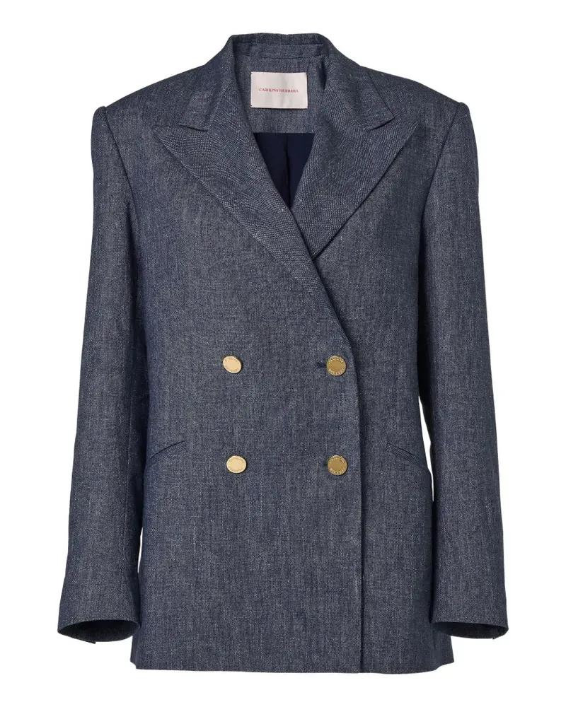 Carolina Herrera New York Doppelreihiger Blazer - Blau Blau