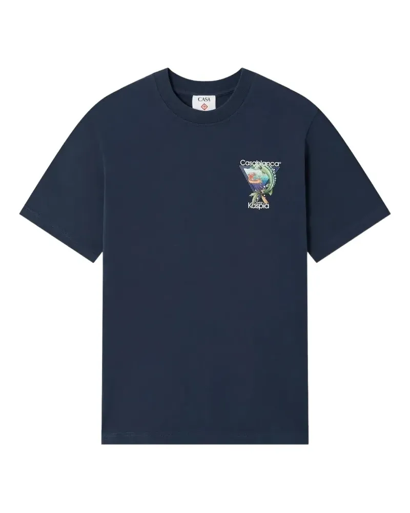 Casablanca Paris T-Shirt mit grafischem Print - Blau Blau