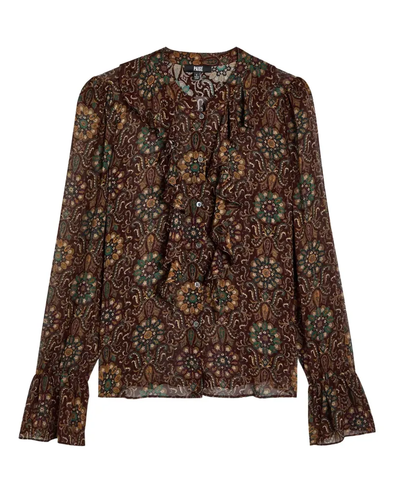 Paige Claud ruffled paisley-print blouse - Braun Braun