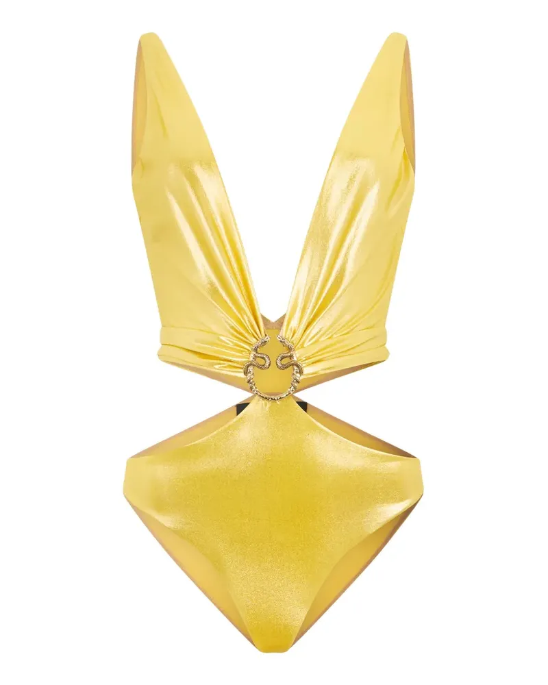 Roberto Cavalli Serpentine-detail swimsuit - Gelb Gelb