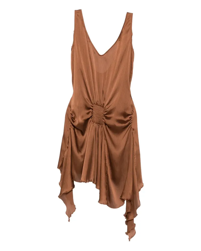 SIEDRES Kleid mit Rüschen - Braun Braun