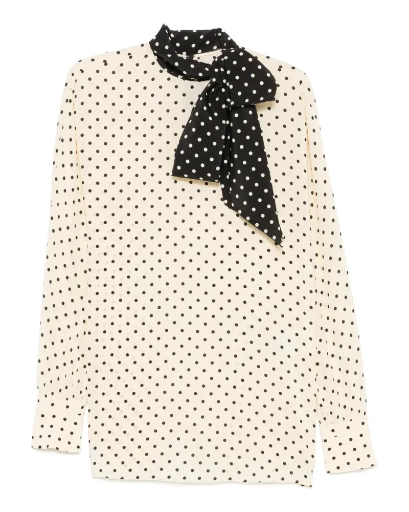 Valentino Garavani Schluppenbluse mit Polka Dots - Nude Nude