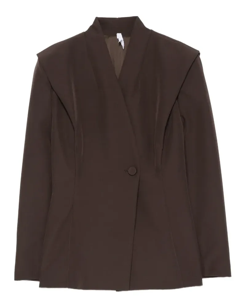 IMPERIAL Einreihige Jacke mit Schulterpolstern - Braun Braun