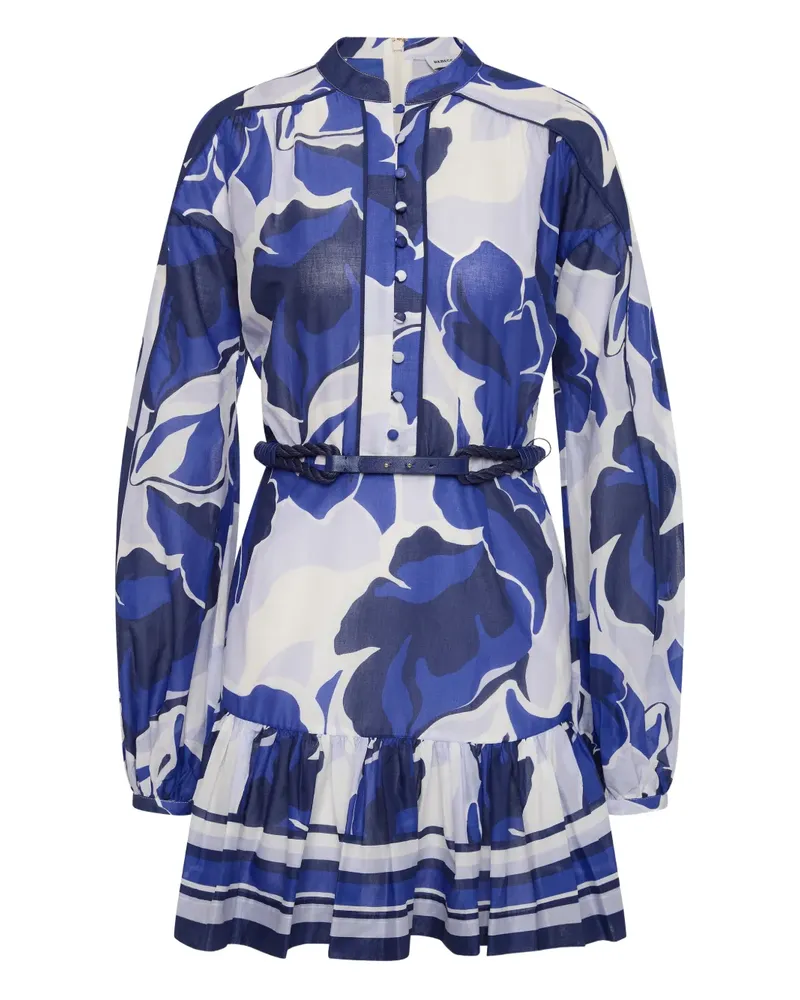 Rebecca Vallance Paros Minikleid mit Blumen-Print - Blau Blau