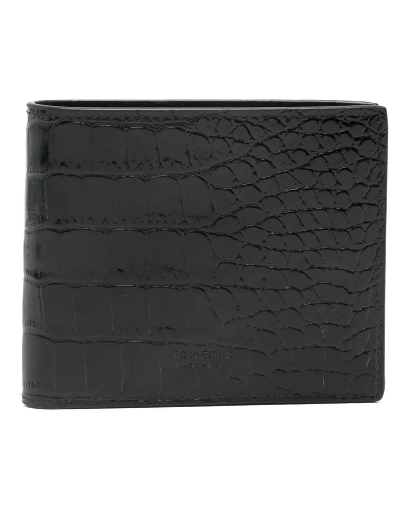 Tom Ford embossed-logo crocodile-print wallet - Schwarz Schwarz
