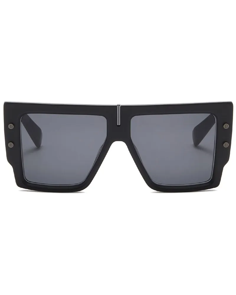 Balmain B-Grand Sonnenbrille mit Oversized-Gestell - Schwarz Schwarz
