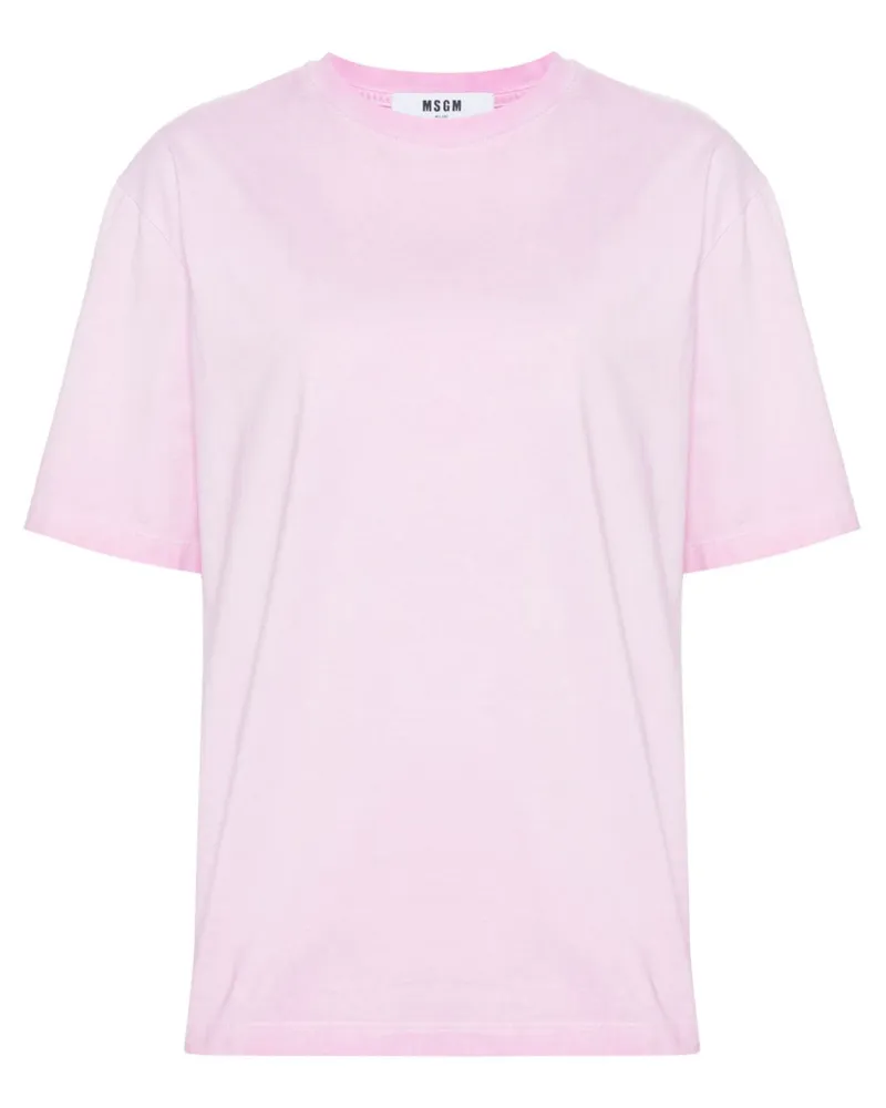 MSGM T-Shirt mit Logo-Stickerei - Rosa Rosa
